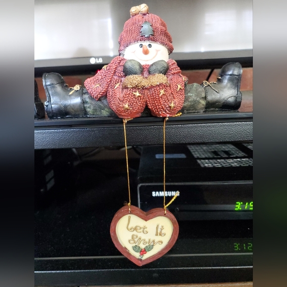 Christmas Decor Santa And Snowman Hanging Shelf Sitter Figurines CMI/HENTON Set - Picture 3 of 9